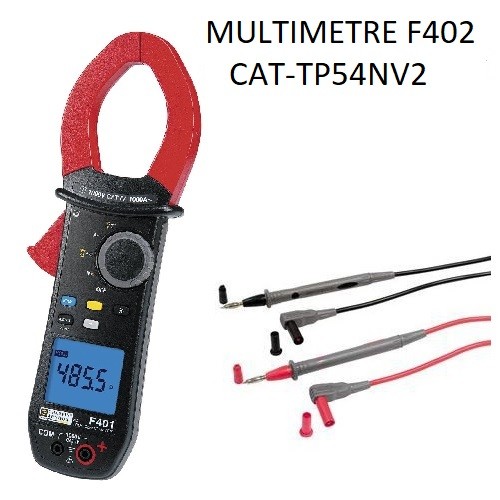 CAT-TP54NV2-1000V - Multimètre + 2 cordons + + sonde + batteries + housse de transport 1000V