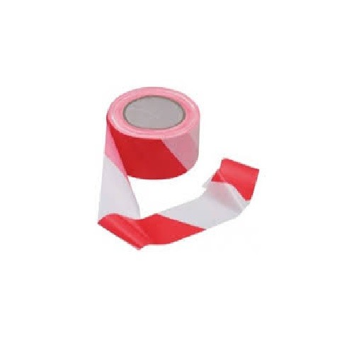 S174 Ruban de signalisation chantier Rouge/Blanc 50MM