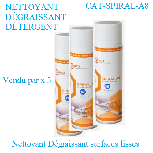 SPRIRAL A8  Détergent Dégraissant en Aérosol 400ml vendu par x 3