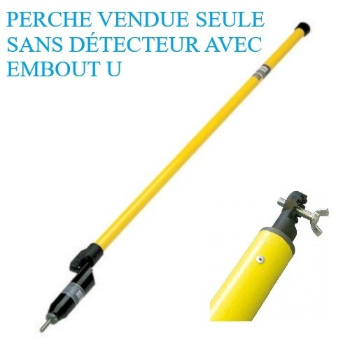 TP13PM Perche fixe seule + colliers muraux Embout U
